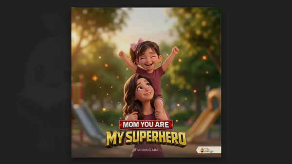Portada del cuento personalizado Mi superhéroe de Tiny Mango