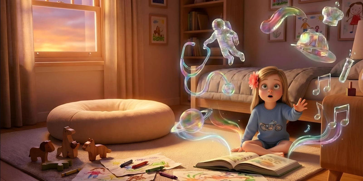 Ilustración de «Cuando sea mayor», escena 1: Grandes sueños