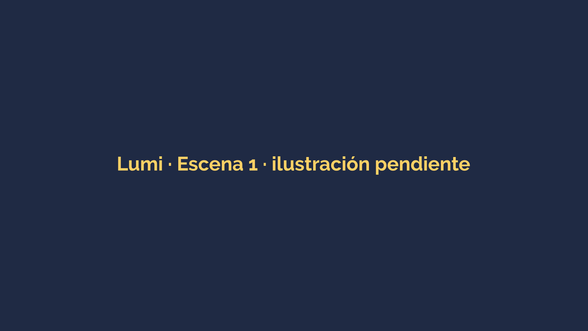 Ilustración provisional del cuento de Lumi, escena 1: La lámpara con forma de luna