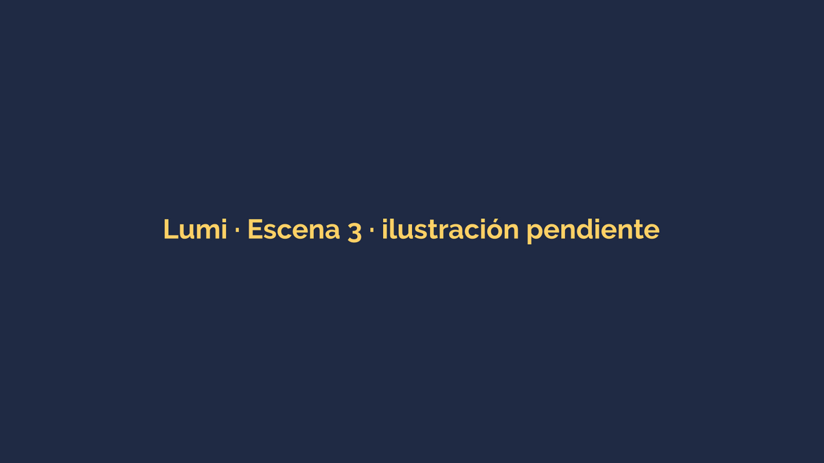 Ilustración provisional del cuento de Lumi, escena 3: Un viaje muy pequeñito