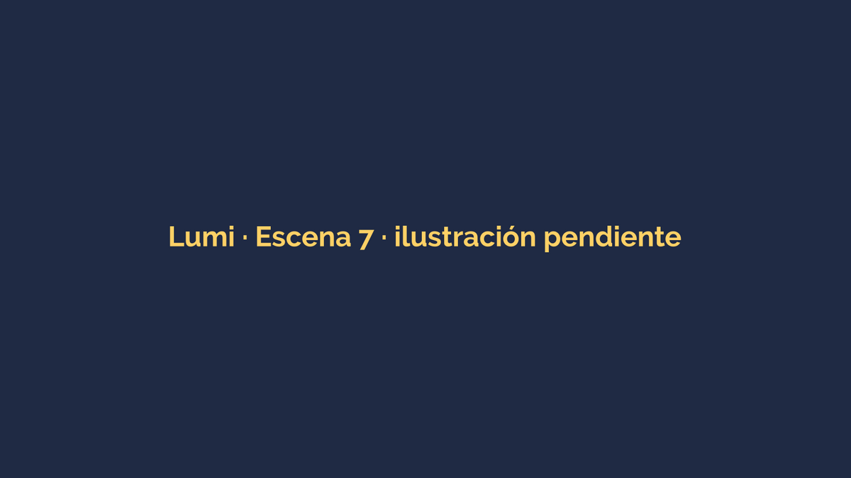Ilustración provisional del cuento de Lumi, escena 7: Las luces del cielo